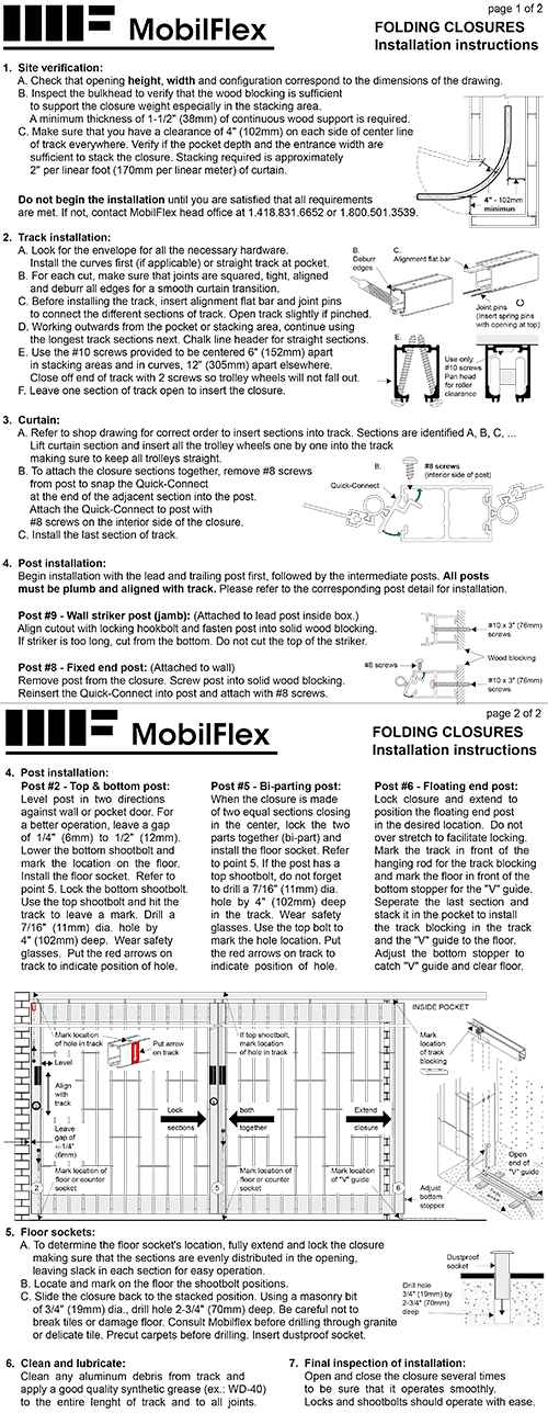 MobilFlex inc. - Installation<br /><b>instructions</b>