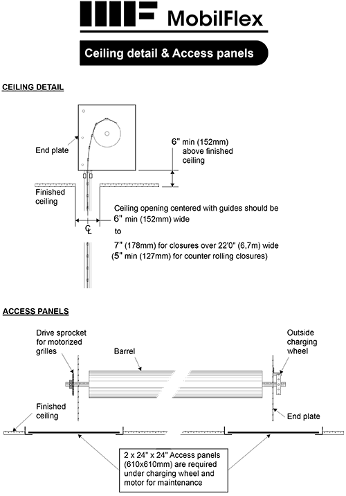 MobilFlex inc. - Ceiling detail &<br />Access panels