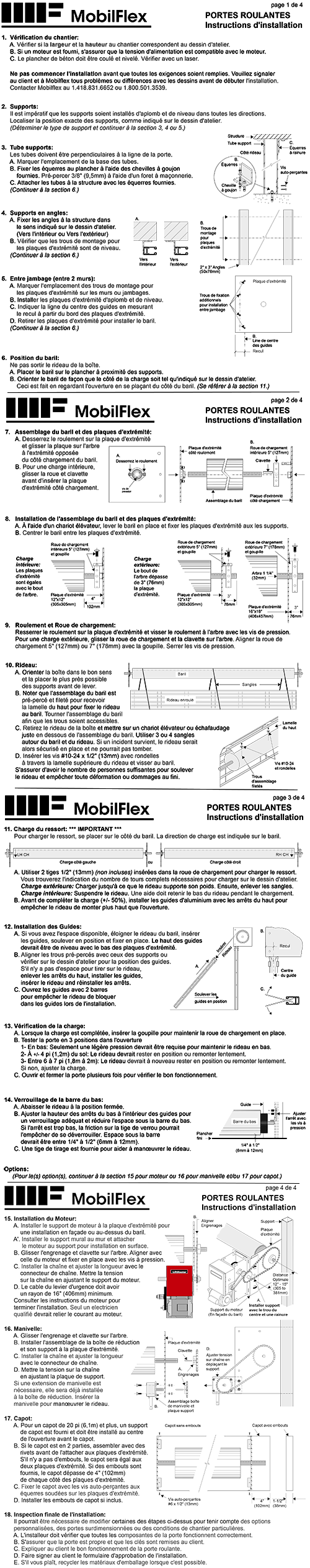 MobilFlex inc. - <b>Instructions</b><br />d'installation