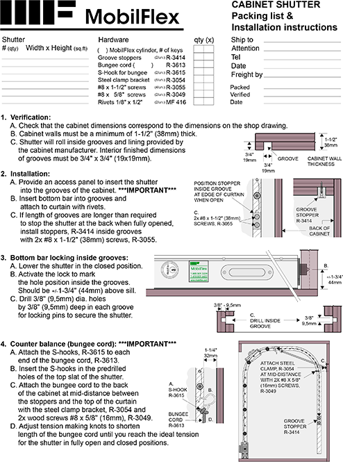 MobilFlex inc. - Installation instructions<br />(Tubular motorized closures)