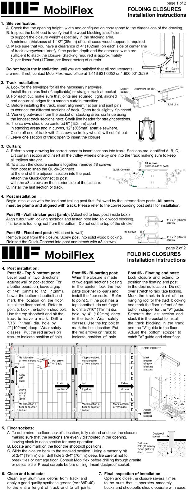 MobilFlex inc. - Instrucciones<br />de instalación