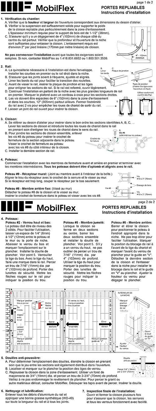 MobilFlex inc. - <b>Instructions</b><br />d'installation