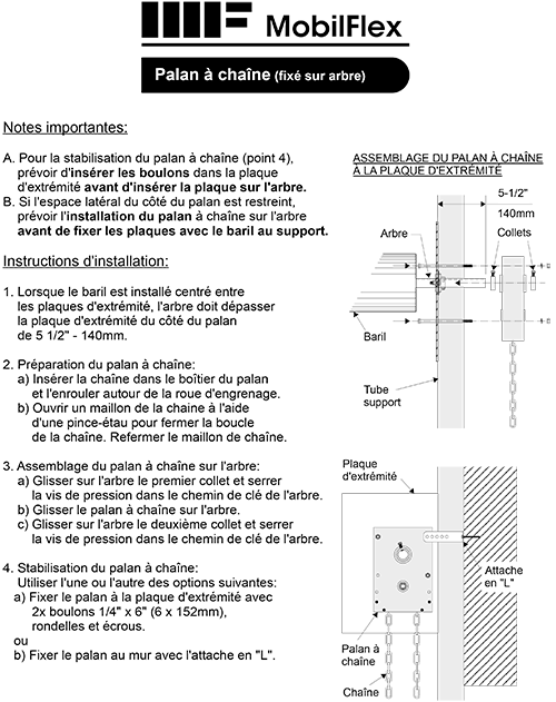 MobilFlex inc. - Palan à chaîne