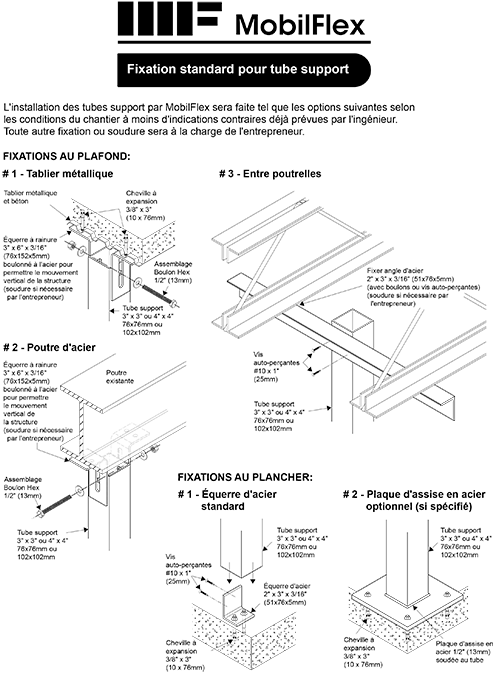 MobilFlex inc. - Fixation standard<br />pour tube support
