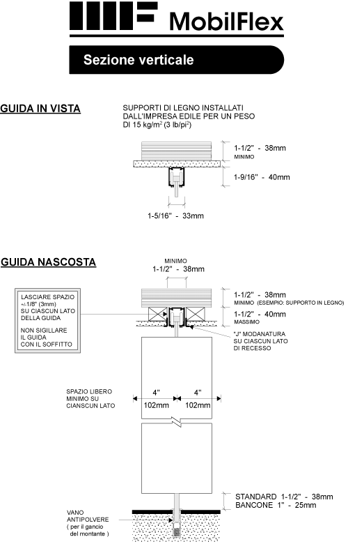 MobilFlex inc. - Sezione verticale