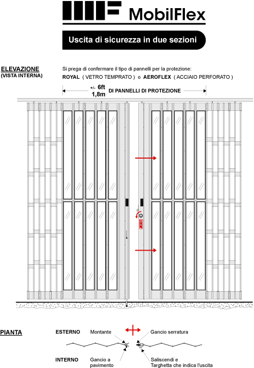 MobilFlex inc. - Uscita di sicurezza<br />in due sezioni